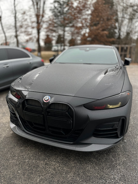 KunFayaMotors Front Lip Spoiler for BMW 4 Series (2020-2025) G22/G23 Coupe & Convertible – Fits 430i, M440i M Sport | Painted ABS Carbon Fiber Style Splitter Bumper Chin Extension